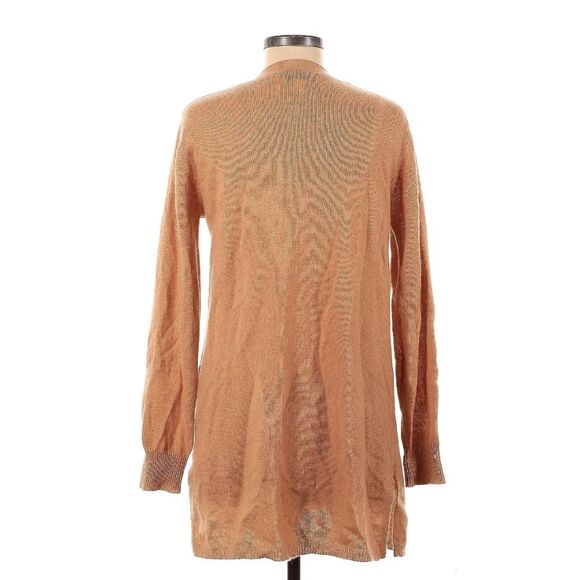 Magachoni 100% Cashmere Camel Tan Longline Soft Open Front Cardigan - Picture 4 of 8